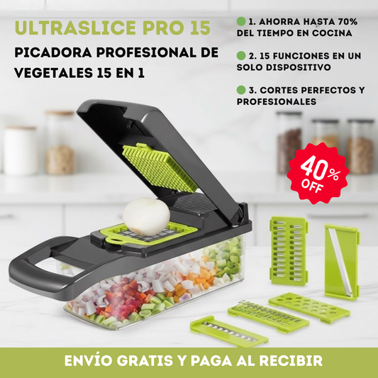 Picador de Verduras Profesional 15 en 1 - UltraSlice Pro 15